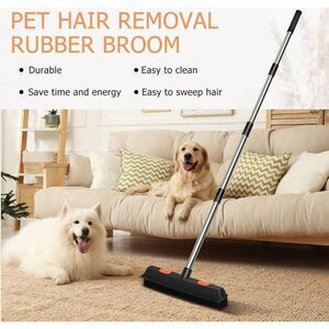 🔺️NWOT Black Portable Adjustable Rubber Pet Hair Broom